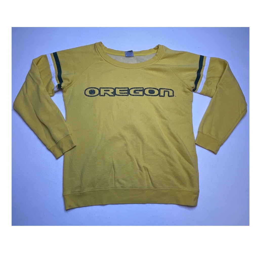 Womens Sweatshirt Oregon Ducks Raglan Sleeve XL Yellow